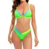 Women's Swimwear Border Bikini Y2K Patchwork Swimsuit Triangle Sexy Micro Thong Tropical Vacation Women Brazilian BeachWear Bathing Suit