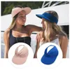 Flexible Adult Hat for Women Anti-UV Wide Brim Visor Hat Easy To Carry Travel Caps Fashion Beach Summer Sun Protection Hats 240415