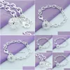 Charm Armbänder 925 Sterling Sier Round Hollow Ball Anhänger Armband für Frauen Engagement Fashion Party Schmuck Ablieferung DH5Q4