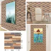 Autocollants 12pcs Brick Sticker Mur 3D Grain Match PVC Papier Selfadhesive Auto-Autohesive 30x30cm PEGATINAS PARED 230531