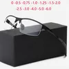 Sport Half Frame Square Recept Glasögon för de närsynta aluminiummagnesium myopia Spectacles Diopter 0 -0.5 -0.75 till -6 240411