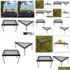 Camp Furniture Cam Triangle Iron Desk Adjustable Shelf Anti-Scalding Campfire Rack For Outdoor Grill Per Bbq Drop Delivery Sports Outd Dh6P0