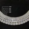 Проход Алмазного тестера ICED OUT VVS MOISSANITE 2/3/4/5/6,5 мм теннисный браслет 925 Стерлинговое серебряное ожерелье