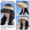 Visors 1PC Summer Foldable Sun Hat UV Protect Sun Protection Double-sided Wearable Sunscreen Cap Large Hat Brim Empty Top Hat Beach Cap Y240417