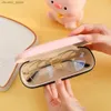 Солнцезащитные очки мультфильм милые кожаные очки PU Case Cute Bear Rabbit Unisex Student рама миопия бокал бокал против падения ящик для хранения давления Y240416