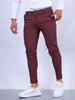 Solid Color Fashion Mens Pants Europe and the United States England Wind Calf Pants Four Seasons Comfortable Casual Formal Pant 240407