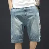 Multi Color Male Denim Shorts Graphic Stretch Blue In Thin Mens Short Jeans Pants Baggy Streetwear Wide Jorts Y2k Designer 240410