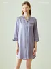 Pyjamas en soie pour femmes en soie pyjamas Loose Portez de la nuit sexy bleue Summer