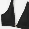 Dames badmode dames massieve bikini's set sexy hooggesneden badpak met spleet deksel 3 stuks dames dame push zwempak strandkleding strandkleding