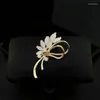 Brooches 1898 Exquisite Bowknot Bouquet Flower Brooch Women's Luxury Small Suit Sweater Scarf Accessories Neckline Pin Corsage Jewelry