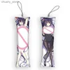 Keychains Lanyards 4x12cmhigh school dxd himejima akeno dakimakura keychain mini anime body chaîne de téléphone suspendu pendant cosplay keychain y240417