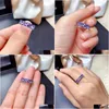 Ringe zierlich Blau Gemstone Natural Tansanit Jubiläum 925 Sterling Sier Ring Geburtsstein Drop Lieferung Schmuck Dhgarden Dhyln ot5fr