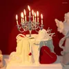 Abastecimento festivo 5pcs Candlestick Cake Decor Retro Candle Ornament Creative Topper Weddings Birthday Party Cupcake Sobersert