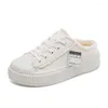 Casual Shoes Summer Leisure Half -dragging Canvas Female Baotou Wears A Thick Bottom And One Foot