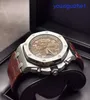 팬시 AP 손목 시계 로열 오크 오프 쇼어 시리즈 26470ST 스틸 커피 다이얼 백 투명한 남성의 크로노 그래프 패션 레저 비즈니스 스포츠 기계적 시계
