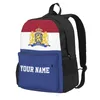 Backpack Custom Name Netherlands Flag Polyester For Men Women Travel Bag Casual Students Hiking Camping