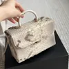 Melkbox Make -uptas mode dames schoudertas koehide krokodil print licht goud hardware metaal cc buckle luxe handtas matelasse ketting crossbody tassen spiegel 20 cm