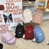 Backpack Bagpack School Schan for Teenage Girl Knapsack Mochila cor sólida Mulheres grandes viagens de grande capacidade