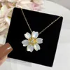 Luxury Top Grade Vancelfe Brand Designer Necklace S925 Sterling Silver Christmas Flower Petal Necklace Female Daisy High Quality Jeweliry Gift