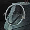 Solid 925 Srebrna bransoletka do paznokci Pave Diamond Unisex Biżuteria hurtowa Najwyższa jakość Nowa wersja Projekt świąteczny