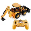 Diecast Model Cars 1/20 RC CAR Dual E 11CH Дистанционный контроль экскаватор JCB Backhoe Light Sound Construction Electric Toy E589 J240417