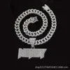 Collar de diseñador Diamante Full Diamond Cabklace Collar de mariposa Hebilla de la placa de identificación Letra del inglés Diamante Luxury Hip Hop Colgante