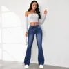 Jeans pour femmes pantalon fit fit fit slim pantalon denim POCHETS HEURS TAILLE LONGUEUR SULIDE LONGUEUR COUPE CUT STREAUX CASSOIR