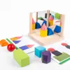 Mirror Building Bloks Blokuje Logiczne myślenie Umiejętności Układanki Budowanie Budowa drewnianych gier drewnianych zabawek
