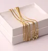 10 PCs Modebox Kette 18K Gold plattierte Ketten reine 925 Silber Halskette Langketten Schmuck für Kinder Jungen Mädchen Frauen Herren 1m9104885