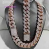 قلادة قلادة الهيب هوب مغني الراب الكوبي 925 الفضة 25 ملم عريض 4 صفوف VVS Moissanite كاملة Iced Out Necklace UGFS LBW2 QJ6J