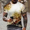 Herren-T-Shirts Sommer heißes Verkaufst-Shirt für Herren Casual 3D-Druck gedrucktes Muster T-Shirt für Hip-Hop-Persönlichkeit Mode Neuheit Runde NE