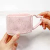 Tagne coreane in tazza di ceramica tazza per la colazione di farina d'avena tazza rosa manico a forma di tazza tazza tazza per le tazze per uffice di San Valentino regali 240417