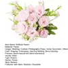 Dekorative Blumen künstlicher Rosenzweig mit Stamm 5 Gabel Head Home Hochzeitsfeier Kunst Seidenblumblumen Arrangement Indoor Outdoor Garten