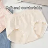 Women's Panties Comfortable Underpants Women Cute Bow Briefs Mid Waist Solid Color Soft Cotton Breathable Girls Intimate Pantys Ladies