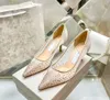 Fashion Classic JC Dress Designer Bing Love High Heels Party Wedding Peed Toe Shoe ondiep gesneden Slingback -schoenen