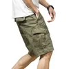 Summer Trend Cargo Shorts Moda Moda Vintage Knees Gym Shomme Homme Longo Polícia Militar de bolso do lado da calça Male 240403