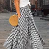 Jupes Plaid femmes POCHETS POCHETS SUMME SIMM DRAPED MAXI Streetwear Longueur High Waist Beach