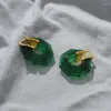 Dangle Earrings 2024 European Runway Famous Designer Brand Geometric Acrylic Transparent Green Women Jewelry Bijoux Trend Goth Boho