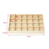 Jewelry Pouches Tray Box Wooden Decor Earrings For Women Girls Ladies Display Case Dressing Room Dorm Dresser Showcase Store