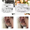 Stud 8Pc/Set Bohemia Earrings Moon Sun Hand Design Ear For Women Antique Cuff Bone Piercing Drop Delivery Jewelry Dhtim