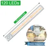 Luzes noturnas LED Luz com sensor de movimento armário inteligente Lâmpada de armário sem fio Nightlight recarregável para a sala 120LED