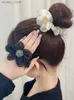 Bands de caoutchouc à cheveux New Gauze coréenne Floral Elastic Hair Bands Fashion Elegant Rope Hair Cair Classe Clavage Clôarres Filles Femmes Femmes Accessoires Y240417