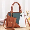 Totes 2024 Cuir souple Luxury Glossy Crossbody Sac à bandoulière Minimaliste Fashion Two Tone Women's Mandsbag