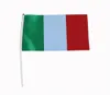 Flaga całej dłoni z plastikową okrągłą głową1421 cm Włoch Country Flagpromotion Flag w małym rozmiarze 100pcLlot2617249