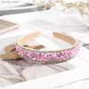 Opaski na głowę Kobiety Rhinestone Pałą na głowę Kolor Nieregularny Kamienny Kryształowe Hair Hoop Hair Ornament Bridal Crown Hair Akcesoria świąteczne Y240417