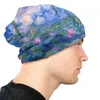 Bérets Purple Pink Sport Bamans Caps Claude Monet Lys Lotus Huile Paint Skullies Bons de ski