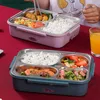 Bento Boxes 1.2L Electric Lunch Box With Spoon Fork Chopstick Waterless Electric Bento Lunch Box Leakproof Container Hem Bil Dual Use L49