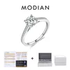 Modian D Color Lab Diamond VVS 1ct Ring per donne 925 Regali di gioielli di fidanzamento per matrimoni in corona in argento sterling 240417