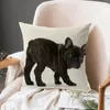 Pillow Long-lasting Throw Case Dog Print Pillowcase With Hidden Zipper Washable Non-fading Cover For Home