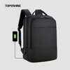 Sac à dos toposhine 2024 sac à dos masculin sac à dos pour hommes pour ordinateur portable USB Charge Bagpack Oxford Male Mason Rucksack.